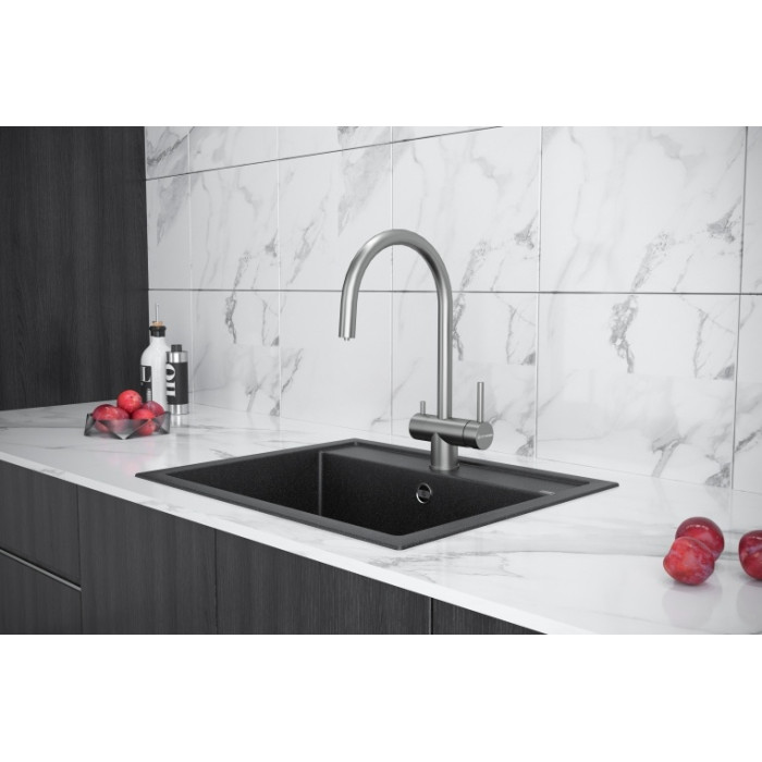 Смеситель для кухни (мойки) KuchenStern 402SS40, двухзахватный