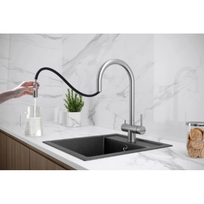 Смеситель для кухни (мойки) KuchenStern 403SS40, двухзахватный