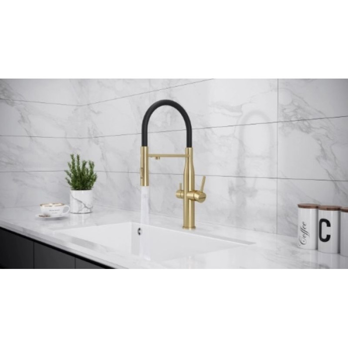 Смеситель для кухни (мойки) KuchenStern 407GL40, двухзахватный