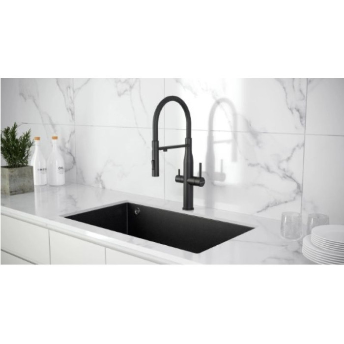 Смеситель для кухни (мойки) KuchenStern 407BL40, двухзахватный