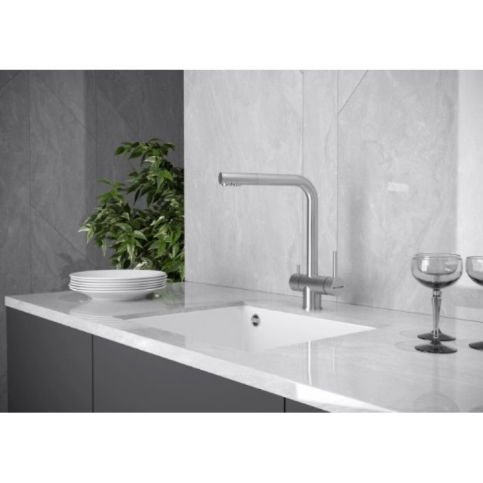 Смеситель для кухни (мойки) KuchenStern 400SS40, двухзахватный