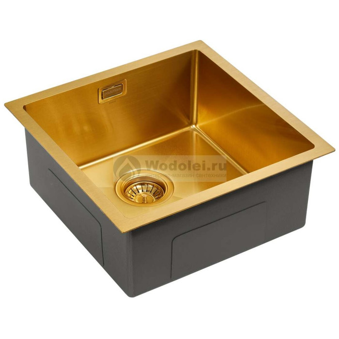 Paulmark Aller 44 PM904444-BG накладная 44х44х20 см, нержавеющая сталь, тон золотистый