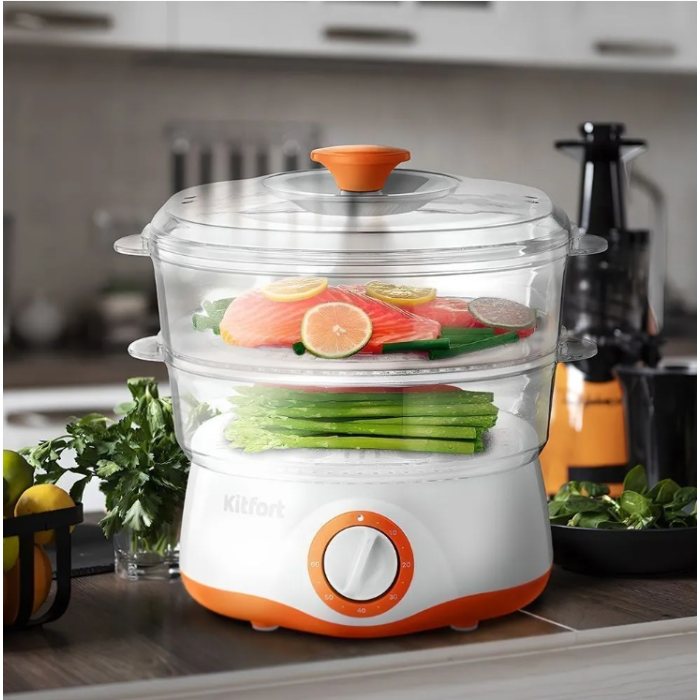 Kitfort KT-6452 4.27 л. белый, оранжевый