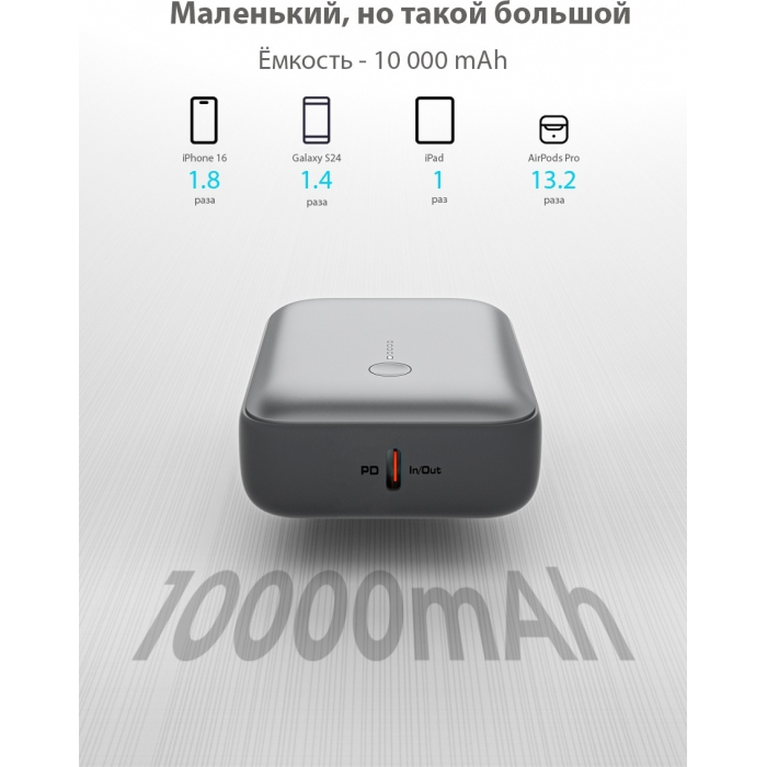 Aukey PB-Y55 10000 мАч серый