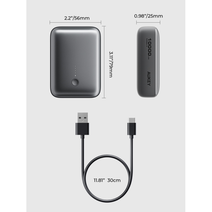 Aukey PB-Y55 10000 мАч серый