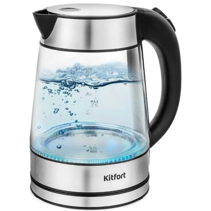 Электрочайник Kitfort КТ-6105 серебристый, стальной