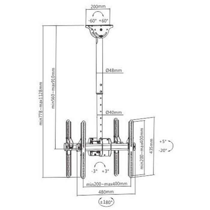 Brateck PLB-CE944-01SD