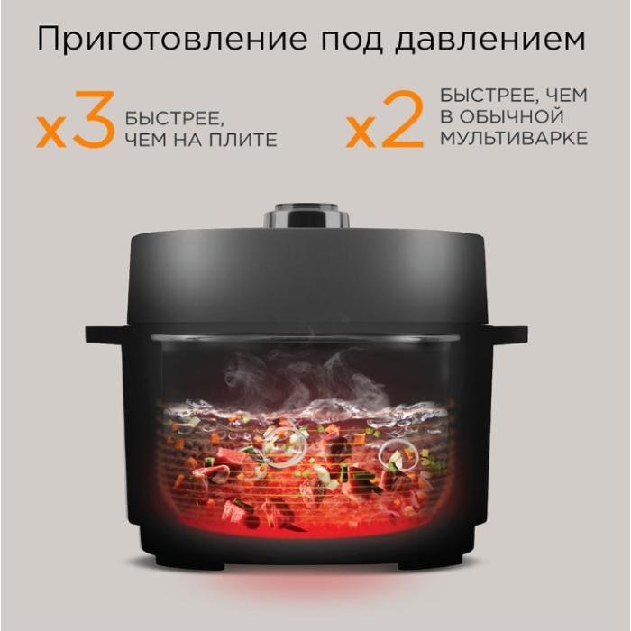 Мультиварка REDMOND MP112 серый, черный, серебристый, стальной