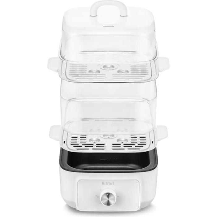 Пароварка Kitfort KT-6484 3.5 л. белый, черный, прозрачный