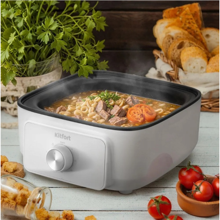 Пароварка Kitfort KT-6484 3.5 л. белый, черный, прозрачный