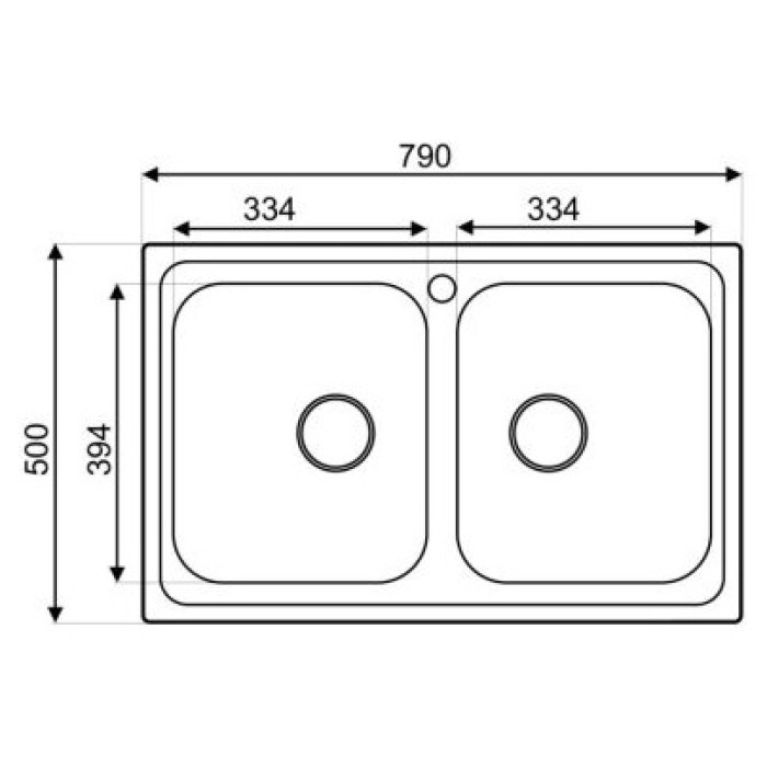 ASIL Asil AS 115 накладная 50х79х20 см, нержавеющая сталь, тон серебристый