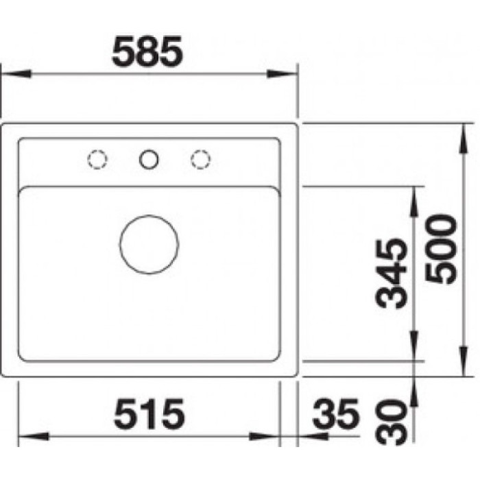 Blanco Legra 6 черный антрацит (526332) накладная 58.5х50х19 см, искусственный гранит, тон антрацит