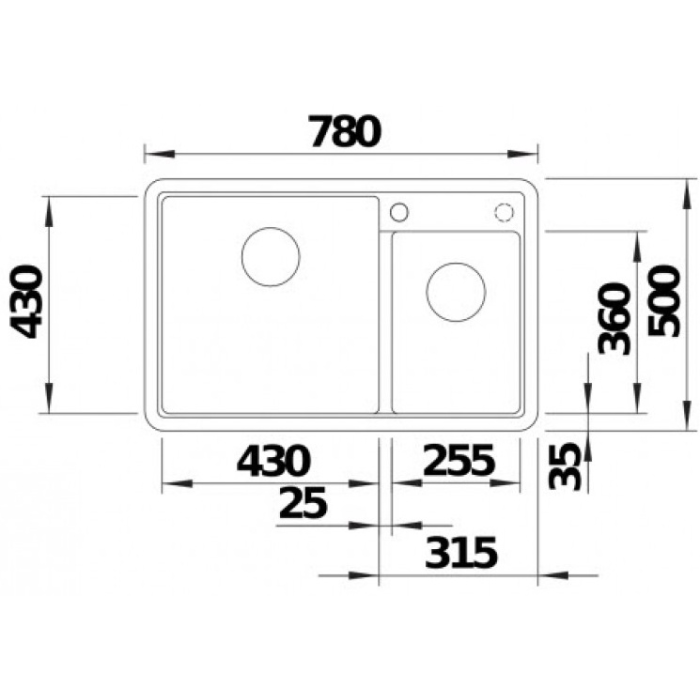 Blanco BLANCO Legra 8 мягкий белый (527089) мягкий белый  врезная 78х50х19 см, искусственный камень