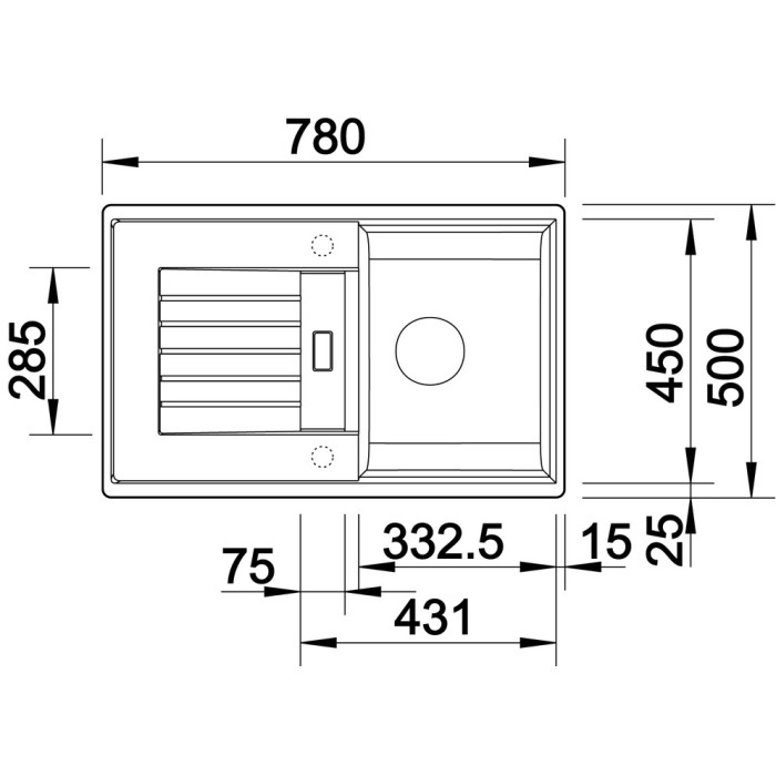 Blanco накладная Zia 45 Silgranit 524721 черный