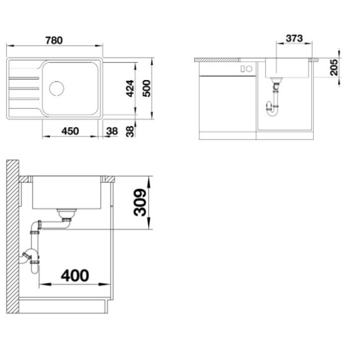 Blanco подстольная Lemis XL 6 S-IF Compact, серебристый