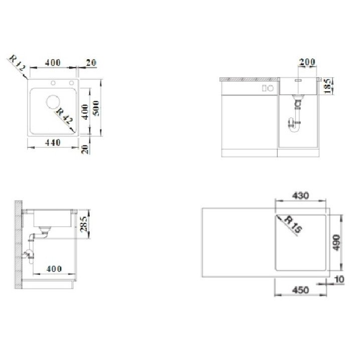 Blanco подстольная Solis 400-IF/A, серебристый