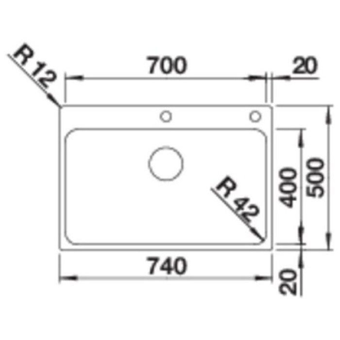 Blanco Solis 700-IF A интегрированная 50х74х18.5 см, нержавеющая сталь, тон серебристый