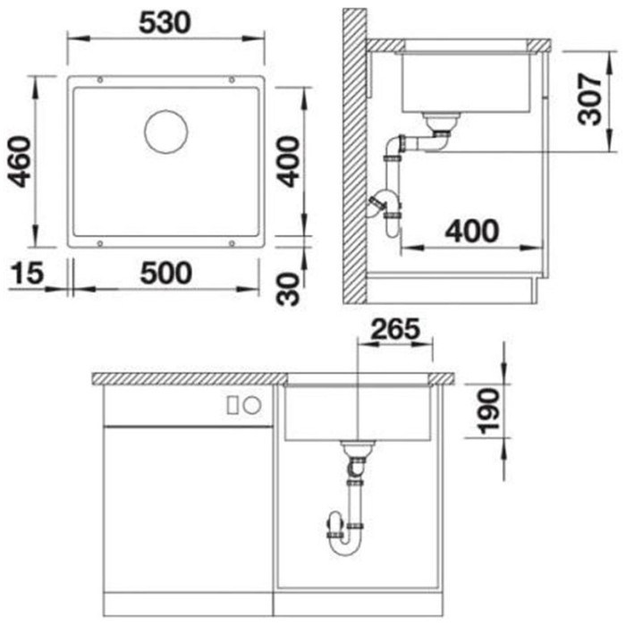 Blanco Rotan 500-U 523076 53x19 белый
