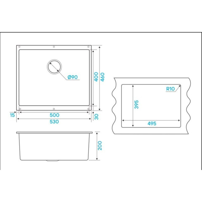 KuchenStern UNDER 60 Ku-Granit подстольная 53х46х20 см, гранит, тон жасмин