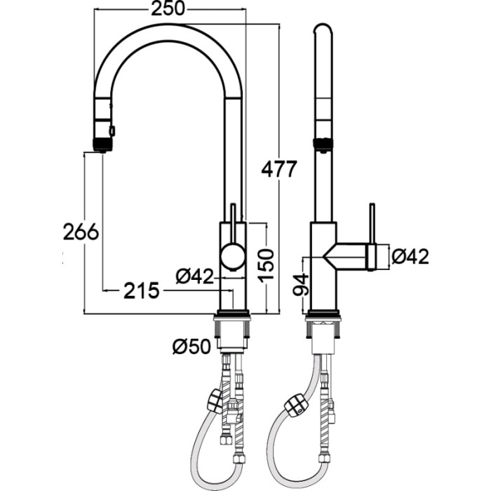 Смеситель для кухни (мойки) Paulmark Paulmark Galant, двухзахватный
