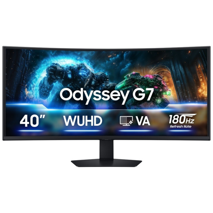 Монитор 40' SAMSUNG G7 5K LS40FG756EIXCI VA 5120x2160 1000R 180Hz 1мс 350кдм2 3000:1 2xHDMI DP 2xUSB