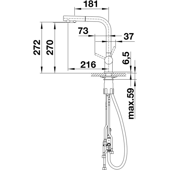 Смеситель для кухни (мойки) Blanco Fontas II 526157 однозахватный