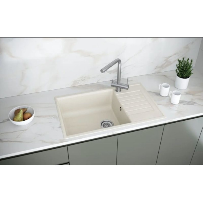 KuchenStern FLUG 60 Ku-Granit накладная 50х78х19 см, искусственный гранит, тон жасмин