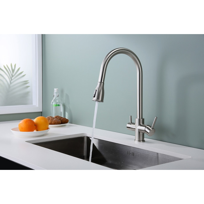 Смеситель для кухни (мойки) Paulmark Lange, двухзахватный