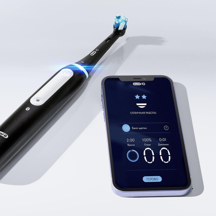 Oral-B механическая iO Series 4 Matte Black щетина средняя