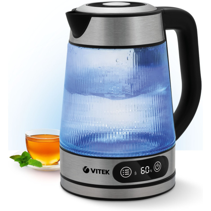 Электрочайник Vitek VT-8825 серебристый, черный