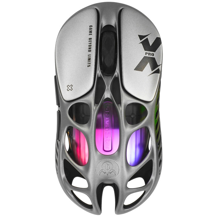Mouse GravaStar Mercury X Pro 8K, Wireless, BT/2.4GHz/cable, (PAW3950) 32000 dpi, 5 buttons,Silver
