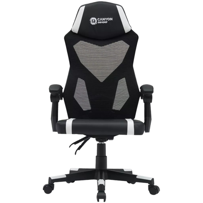 Игровое кресло Canyon CNE-MCH01W, черный, белый