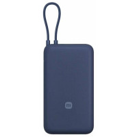 Портативный внешний аккумулятор, Xiaomi, 33W Power Bank 20000mAh (Integrated Cable) Blue GL, PB2030MI, Номинальная мощность аккумулятора 74 Втч (7,4 В 10000 мАч), Номинальная емкость 12000mAh (5V/3A), Входной порт USB-C, Выходной порт USB-C®/кабель USB-C