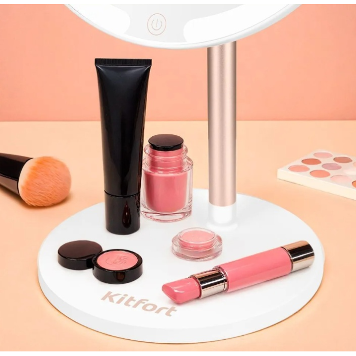 Kitfort зеркало настольное косметическое 200 х 150 х 320 мм