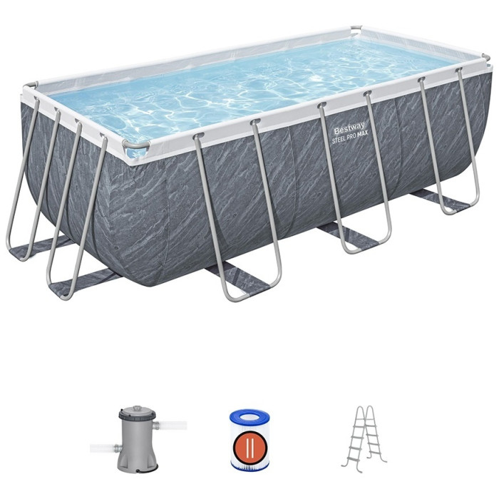 Бассейн каркасный Bestway Power Steel Rectangular 56722, 412x201x122 см