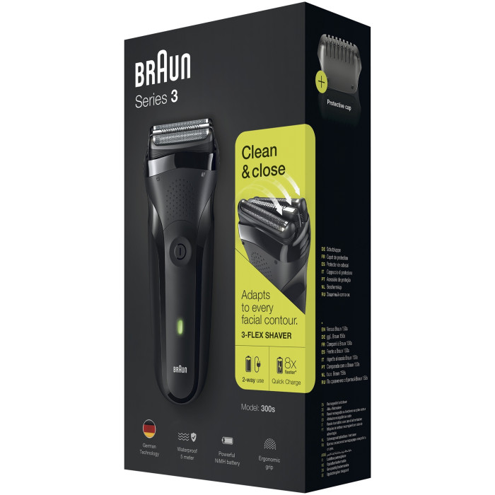 Braun Series 3 300, с 3 плавающими лезвиями, чёрная