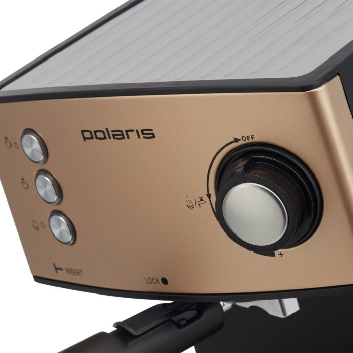 Кофеварка Polaris PCM 1527E Adore Crema золотистый, черный