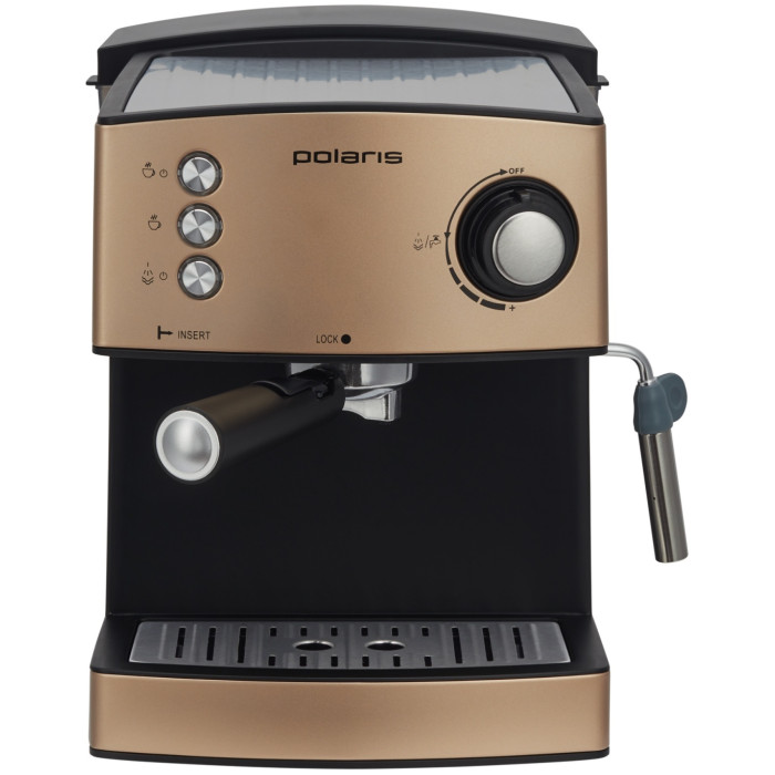 Кофеварка Polaris PCM 1527E Adore Crema золотистый, черный
