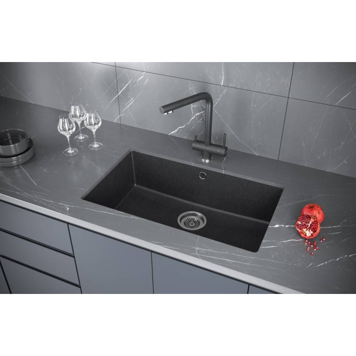 KuchenStern UNDER 80 Ku-Granit титан 103TN10 (KS-800119) подстольная 73х46х19 см, искусственный гранит, тон титан