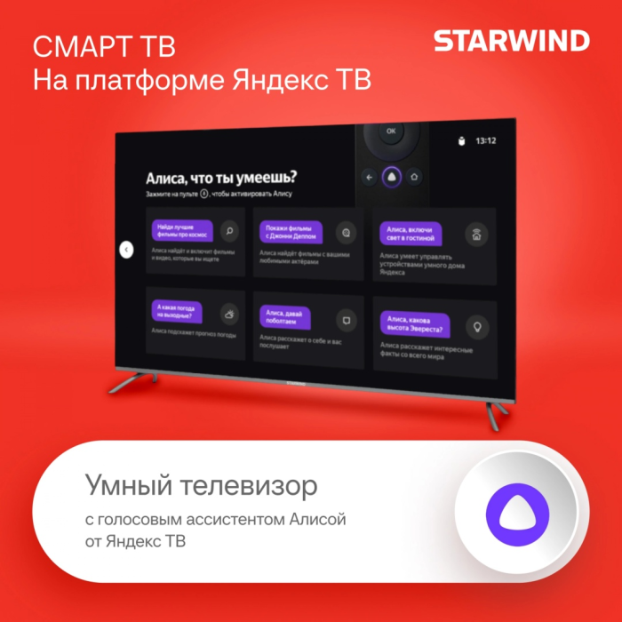 Starwind SW-LED58UG401 147 см серебристый