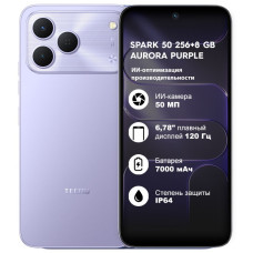 Мобильный телефон TECNO SPARK 50 (KN4n) 256+8 GB Aurora Purple