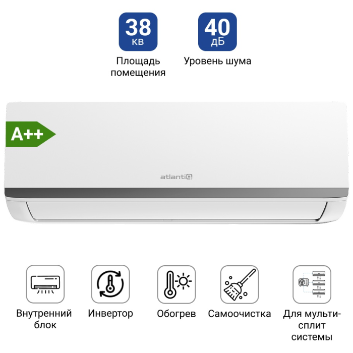 Atlantiq A2OE-18HRN8-Q + ASAGI-09HRFN8 + ASAGI-12HRFN8 белый