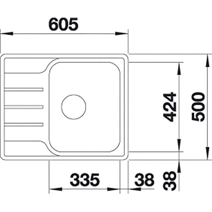 Blanco 525115 нерж сталь накладная 50х60.5х20.5 см, нержавеющая сталь