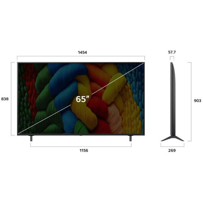 LG 65NANO80A6B 165 см черный