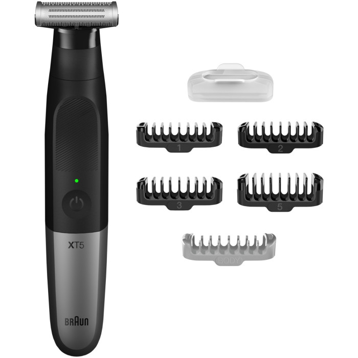 Триммер гибридный для бороды, усов и тела Braun XT5100 Series X, 5 насадок, серебристый