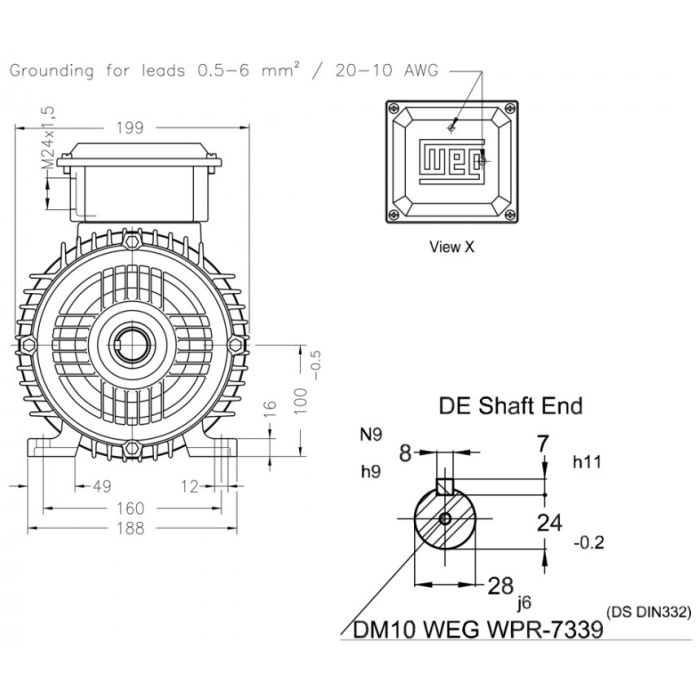 Электродвигатель WEG 15142947 3 кВт 1410 об/мин