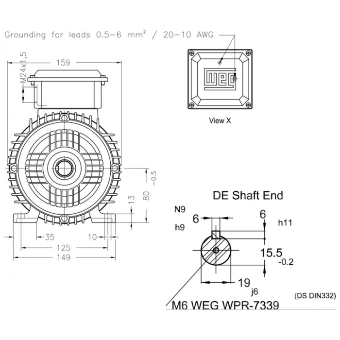 Электродвигатель WEG 12312786 0.75 кВт 1500 об/мин