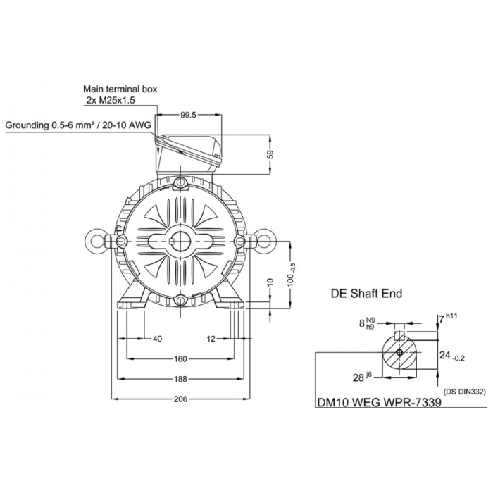 Электродвигатель WEG 17886273 4 кВт 2880 об/мин