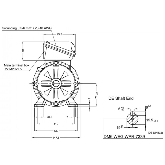 Электродвигатель WEG 17376511 0.55 кВт 2800 об/мин