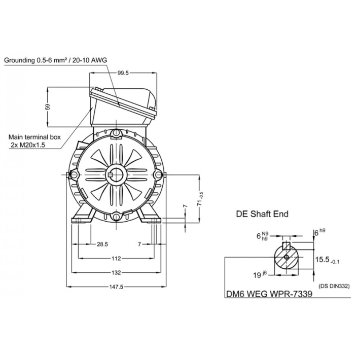 Электродвигатель WEG 17928297 0.55 кВт 1375 об/мин